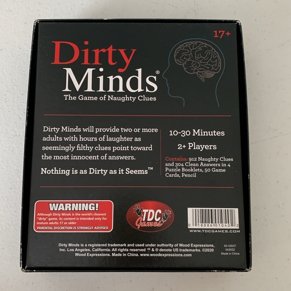 Dirty Minds Board Game The Game of Naughty Clues Black Red 17+ • - Picture 2 of 3